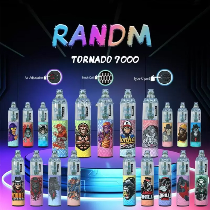 vapesterra.com RandM Tornado 7K(7000) Puffs 14ml E-liquid 850mAh Battery 2% 5% Nicotine Rechargeable (type-C) Disposable Vape